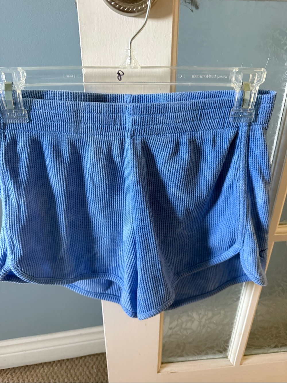 Ribbed Athletic Shorts in Blue — Women's Comfortable Activewear